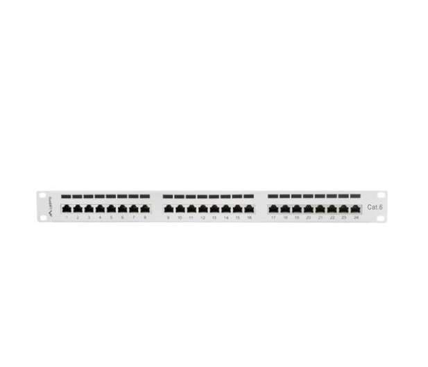 LANBERG Patch Panel 24 Port 1U Kat.6 szary ekranowany PPS6-1024-S - 457382 - zdjęcie 3